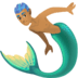 🧜🏽‍♂️ merman: medium skin tone display on Facebook